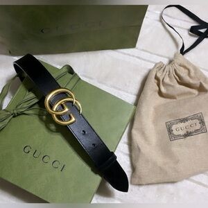 Gucci Double G Gold Buckle Belt